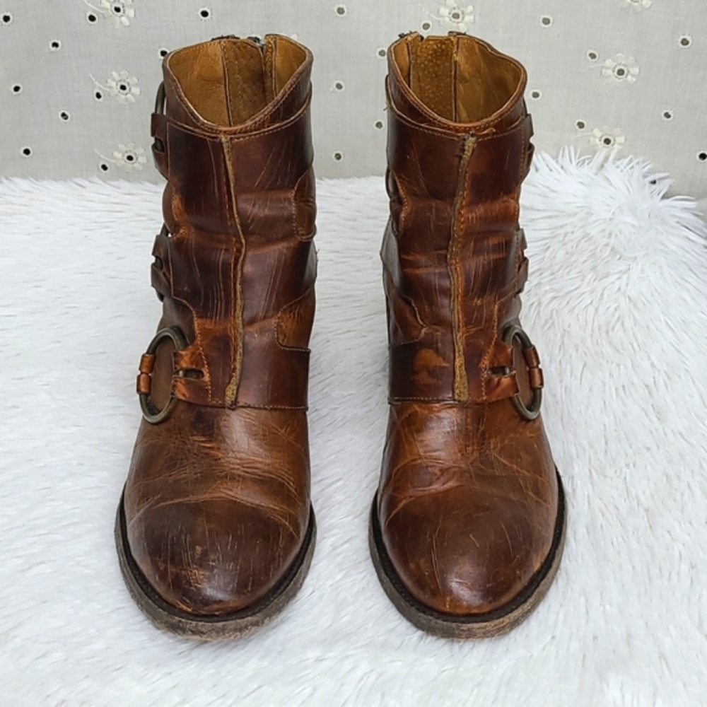 Old Gringo Brown Ankle Boots with Buckle Detail - Picture 2 of 9